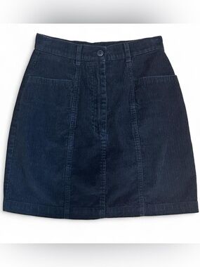 Vintage 90s Newport News Black Corduroy Mini Skirt with Pockets - Size 4